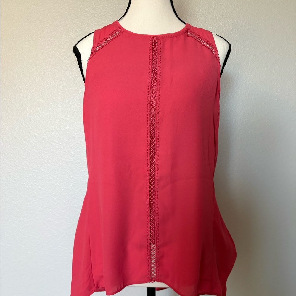 White House Black Market Sleeveless Pink Blouse
